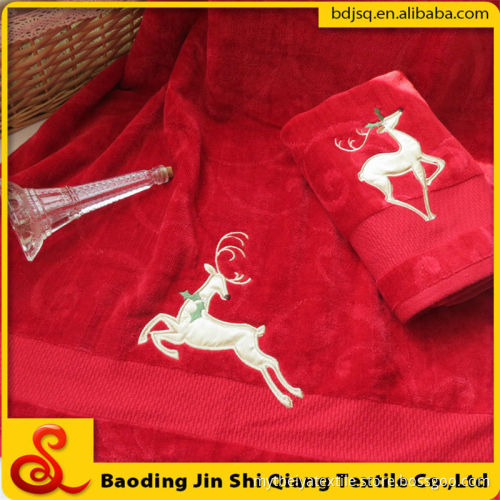 China wholesale towel factory embroidery design Christmas kitchen towel
